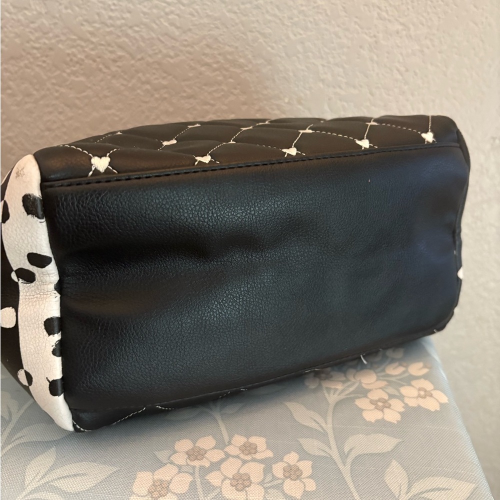 Betsey Johnson Black and Red Quilted Satchel - Picture 6 of 8